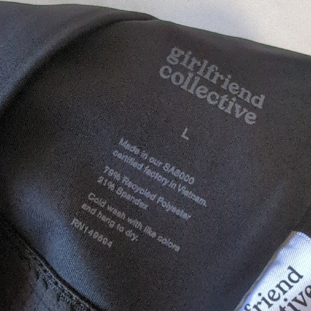 NWT Girlfriend Collective Black Topanga Halter Bra Size Large - Picture 10 of 13